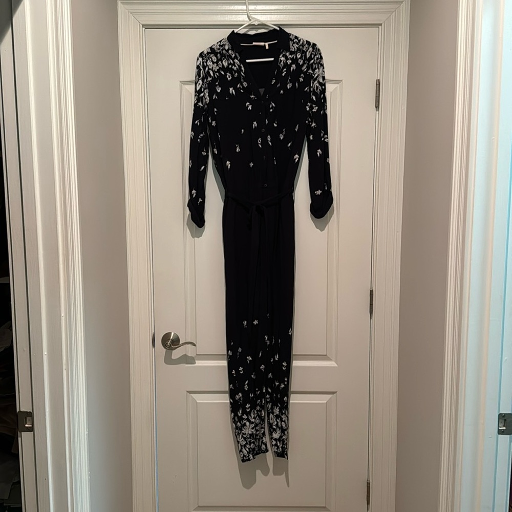 Anthropologie Navy Jumpsuit